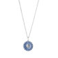 Georg Jensen Daisy Pendant in Sterling Silver and Blue Enamel | Kneen & Co