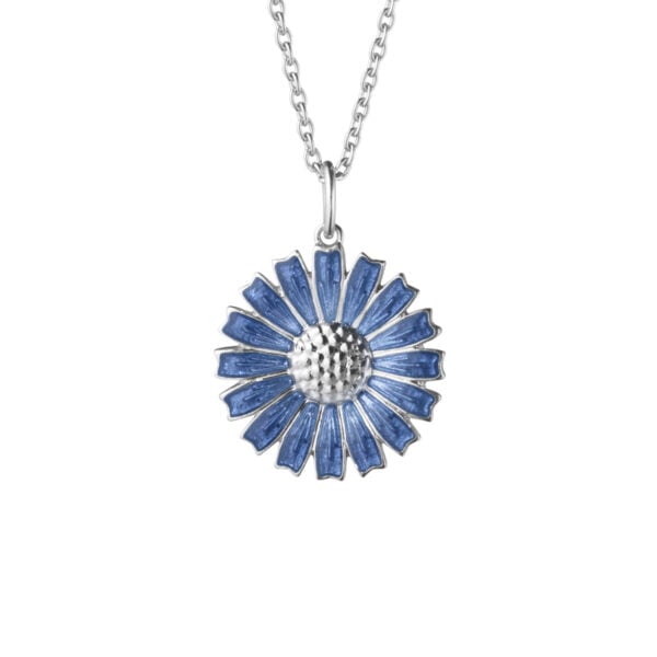 GJensen-20001545-DAISY-PENDANT-SLVR-RH-BLUE-ENML-18MM-1200x1200-100KB-ZOOM Georg Jensen Daisy Pendant in Sterling Silver and Blue Enamel | Kneen & Co