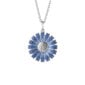 Georg Jensen Daisy Pendant in Sterling Silver and Blue Enamel | Kneen & Co