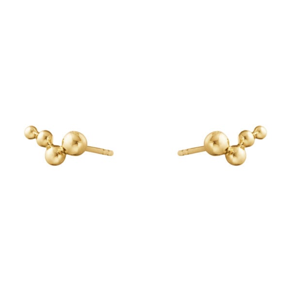 Georg Jensen Moonlight Grapes Ear Studs in yellow gold | Kneen & Co