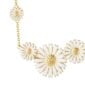 Georg Jensen Daisy Four Flower Necklace in 18 kt plated sterling silver and white enamel | Kneen & Co