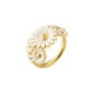 Georg Jensen Daisy Layered Ring in 18 kt yellow gold plated sterling silver and white enamel | Kneen & Co