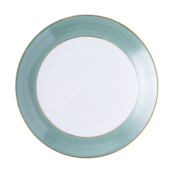 OTTERBECK-BBB-20-FOR-PDC-1200x1200-100KB Marie Daage Rimmed Dinner Plate Bamboo Bordure in color no. 20 Vert de Gris.
