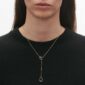 Georg Jensen Offspring Lariat Necklace in 18 kt yellow gold on model close up | Kneen & Co