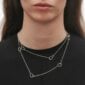 Woman wearing Georg Jensen Offspring Sautoir Necklace in sterling silver