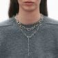 Woman wearing Georg Jensen Offspring Link Necklace in sterling silver | Kneen & Co