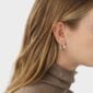 Georg Jensen Offspring Medium Earhoops Silver on model | Kneen & Co