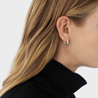 Georg Jensen Offspring Small Earhoop in sterling silver no. 20001002 | Kneen & Co