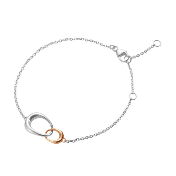 GJENSEN-10012371-INTERLOCKING-BRACELET-SLVR-RG-1200x1200-100KB Georg Jensen Offspring Bracelet in sterling silver and 18 kt rose gold | Kneen & Co