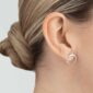 Georg Jensen Mercy Earring 634B in sterling silver shown on model | Kneen & Co