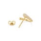 Side view of Georg Jensen Mercy Earring 1636B in 18 kt yellow gold with pave diamonds | Kneen & Co