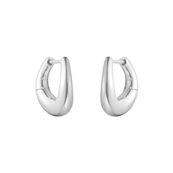 Georg Jensen Offspring Small Earhoops in Silver | Kneen & Co