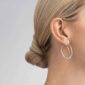 Georg Jensen Offspring Double Earhoops in sterling silver on model | Kneen & Co
