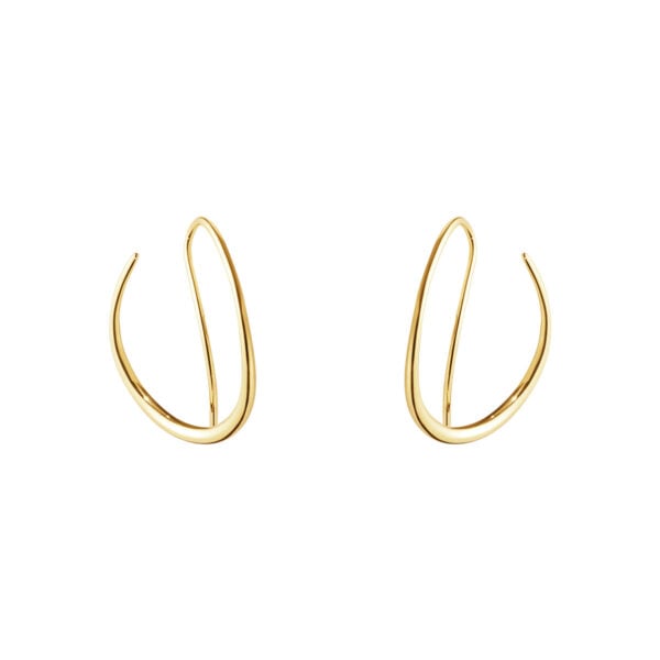 Georg Jensen Offspring Double Earhoops in 18 kt yellow gold | Kneen & Co
