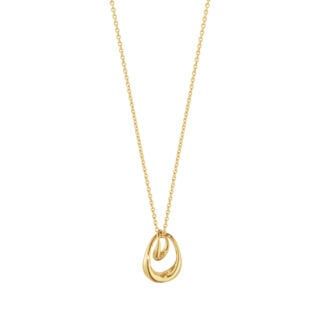 Georg Jensen Offspring Small Pendant Necklace in 18kt yellow gold | Kneen & Co