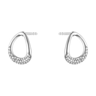 Georg Jensen Offspring Earstud in sterling silver with 0.19 ct pavé diamonds | Kneen & Co