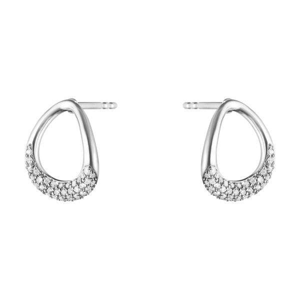 Georg Jensen Offspring Earstud in sterling silver with 0.19 ct pavé diamonds | Kneen & Co