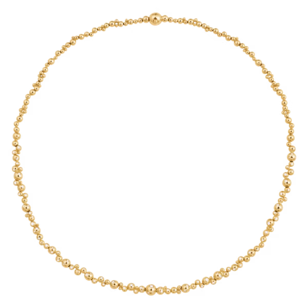 Georg Jensen Moonlight Grapes Slim Necklace in 18 KT Yellow Gold Gold With Diamonds | Kneen & Co