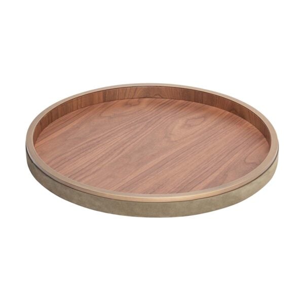 Riviere Dama Leather Round Tray | Kneen & Co