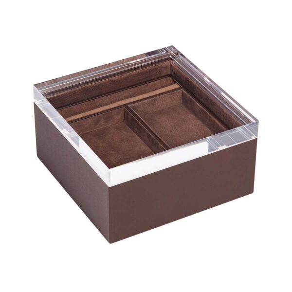 GB-RIVIERE-JB-Febe-JewelleryBoxSQR-wRemovable-Tray-Leather-Suede-Lining-MOKA-CUTOUT01-1200x1200-100KB Riviere Febe Leather Jewelry Box | Kneen & Co