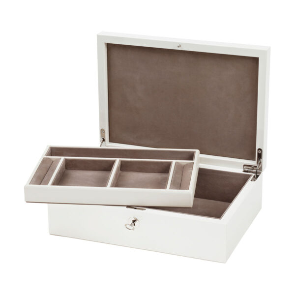 GB-RIVIERE-WBX-L-Rieti-JewelleryBox-wRemovable-Tray-TAUPE-OPEN-CUTOUT01-1200x1200-100KB Riviere Rieti Leather Jewelry Box | Kneen & Co