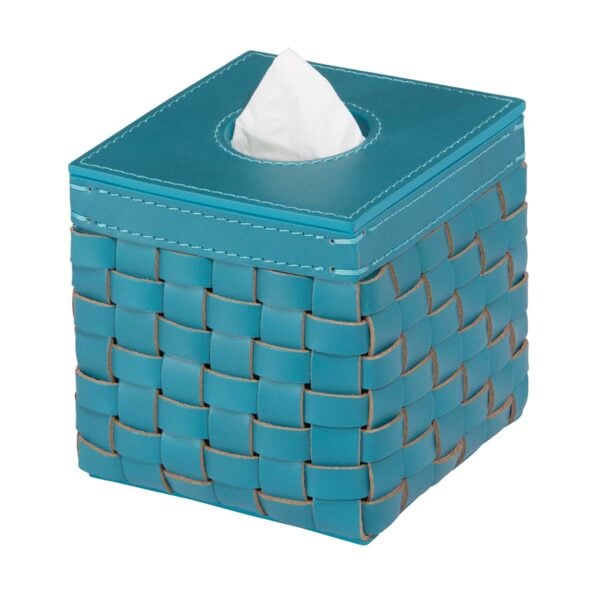 GB-Riviere-BK-PC-sq-Barcellona-TissueHolder-Square-TURQUOISE-CUTOUT01-1200x1200-100KB Riviere Barcellona Leather Tissue Holder | Kneen & Co