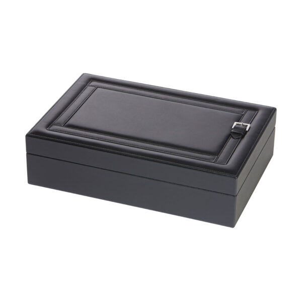 GB-Riviere-BX-BL-GL-Mila-Glasses-Box-w-Belt-Suede-Lining-CLOSED-CHROME-BLK-CUTOUT01-1200x1200-100KB Riviere Mila Leather Glasses Box | Kneen & Co