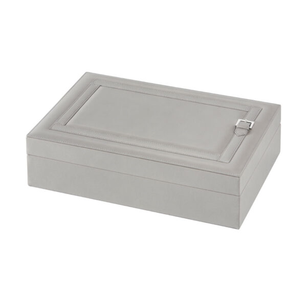 GB-Riviere-BX-BL-GL-Mila-Glasses-Box-w-Belt-Suede-Lining-CLOSED-CHROME-GREY-CUTOUT01-1200x1200-100KB Riviere Mila Leather Glasses Box | Kneen & Co