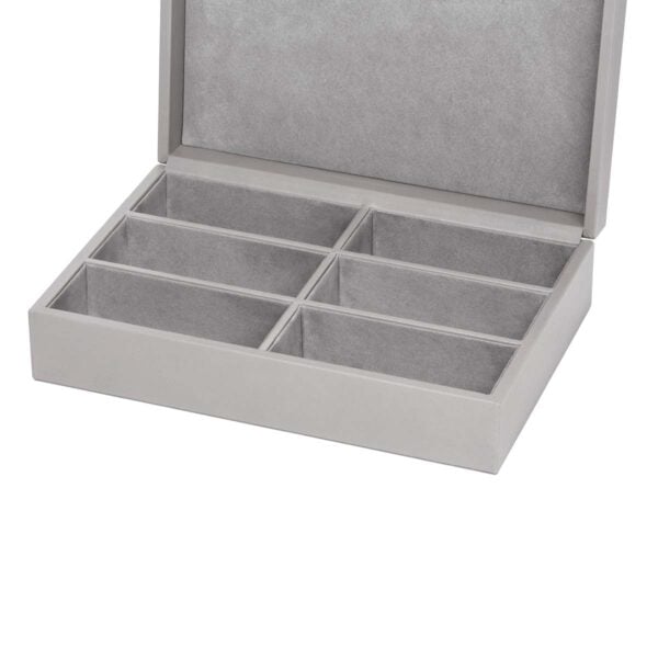 GB-Riviere-BX-BL-GL-Mila-Glasses-Box-w-Belt-Suede-Lining-OPEN-CHROME-GREY-CUTOUT01-1200x1200-100KB Riviere Mila Leather Glasses Box | Kneen & Co