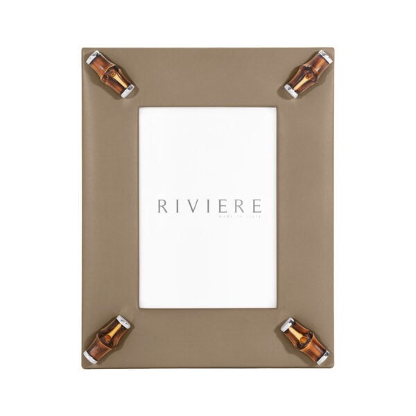 GB-Riviere-F1-B4-Picture-Leather-Frame-BambooCorners-Chrome-TAUPE-SM-CUTOUT-1200x1200-100KB Riviere Frida Leather Picture Frame | Kneen & Co