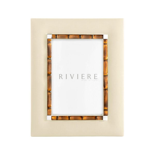 GB-Riviere-F1-BB-Bice-PictureFrame-Trim-BAMBOO-Detail-CHROME-SM-IVORY-CUTOUT01-1200x1200-100KB Riviere Bice Leather Picture Frame | Kneen & Co
