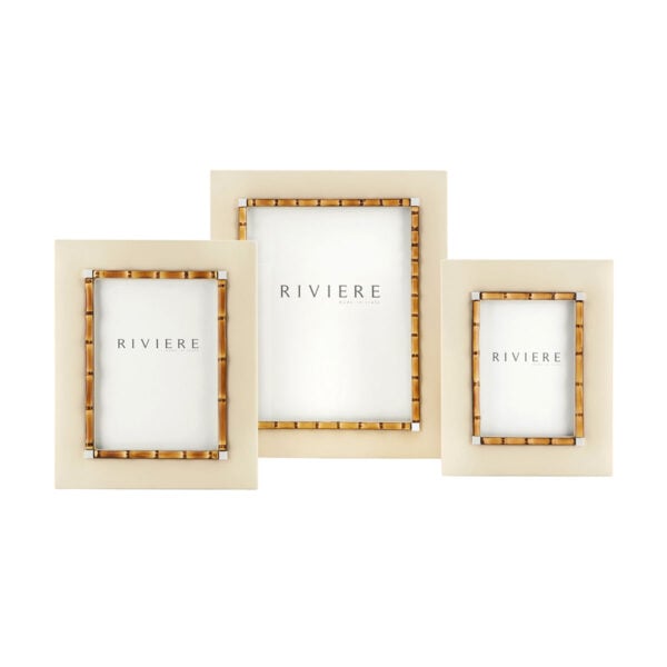 GB-Riviere-F1-BB-F2-BB-F3-BB-Bice-PictureFrame-Trim-BAMBOO-Detail-CHROME-SM-MED-LG-IVORY-CUTOUT01-1200x1200-100KB Riviere Bice Leather Picture Frame | Kneen & Co