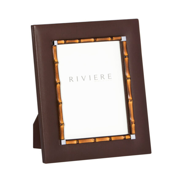 GB-Riviere-F2-BB-Bice-PictureFrame-Trim-BAMBOO-Detail-CHROME-MOKA-CUTOUT01-1200x1200-100KB Riviere Bice Leather Picture Frame | Kneen & Co