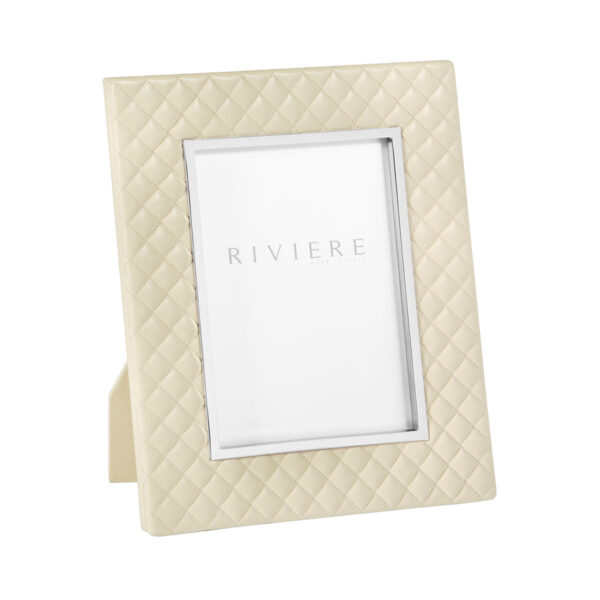 GB-Riviere-F2-PT-Anita-PictureFrame-Quilted-Diamonds-Trim-CHROME-MED-IVORY-CUTOUT01-1200x1200-100KB Riviere Anita Leather Picture Frame | Kneen & Co