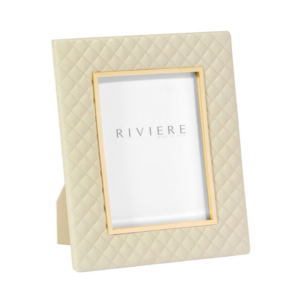 GB-Riviere-F2-PT-Anita-PictureFrame-Quilted-DiamondsTrim-GOLD-MED-IVORY-CUTOUT01-1200x1200-100KB Riviere Anita Leather Picture Frame | Kneen & Co