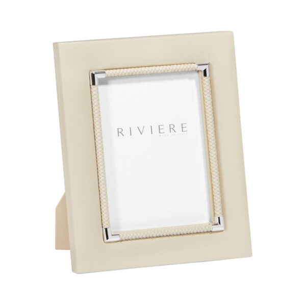 GB-Riviere-F2-SC-IN-Thea-N1-Picture-Frame-Leader-Inner-Braided-Trim-Detail-CHROME-MEDIUM-IVORY-CUTOUT02 Riviere Thea No. 1 Leather Picture Frame | Kneen & Co