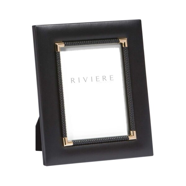 GB-Riviere-F2-SC-IN-Thea-N1-PictureFrame-LeaderInner-BraidedTrim-Detail-GOLD-MED-BLK-CUTOUT01-1200x1200-100KB Riviere Thea No. 1 Leather Picture Frame | Kneen & Co