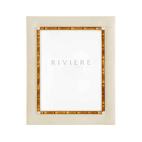 GB-Riviere-F3-BB-Bice-PictureFrameTrim-BAMBOO-Detail-CHROME-LG-IVORY-CUTOUT01-1200x1200-100KB Riviere Bice Leather Picture Frame | Kneen & Co