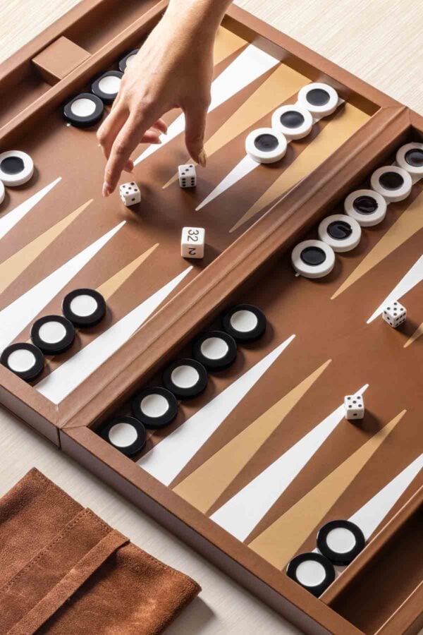 GB-Riviere-GBBG1-INT-Eva-Handwoven-Backgammon-Case-LIFESTYLE01-1200w-100KB Riviere Eva Handwoven Leather Backgammon Set | Kneen & Co