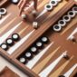 Riviere Eva Handwoven Leather Backgammon Set | Kneen & Co