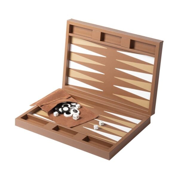 GB-Riviere-GBBG1-INT-Eva-Hndwvn-BackgammonCase-RV08-Siena-OPEN-CUTOUT02-1200x1200-100KB Riviere Eva Handwoven Leather Backgammon Set | Kneen & Co