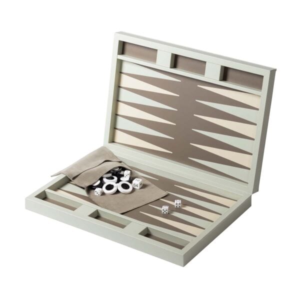 GB-Riviere-GBBG1-PT-Eva-Diamnds-BackgammonCase-RV109-CeladonGreen-OPEN-CUTOUT02-1200x1200-100KB Riviere Eva Diamonds Leather Backgammon Set | Kneen & Co