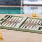 Riviere Eva Diamonds Leather Backgammon Set | Kneen & Co