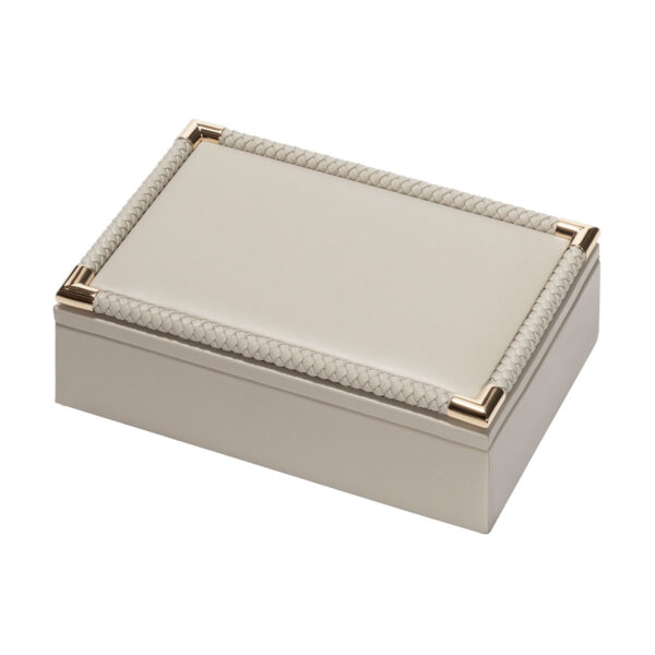 GB-Riviere-GBCD1-SC-Thea-playingCardHolder-CornerDetail-GOLD-CLOSED-IVORY-CUTOUT01-1200x1200-100KB Riviere Thea Leather Playing Card Set | Kneen & Co