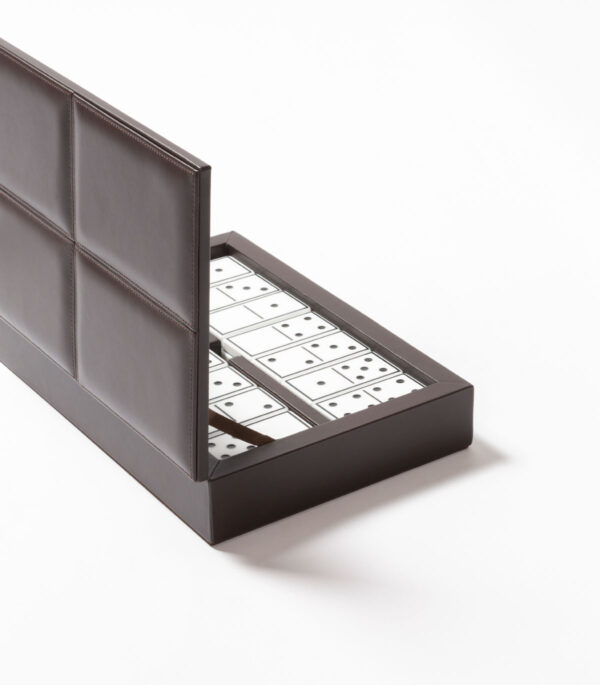 Riviere Eva Classic Leather Domino Set | Kneen & Co
