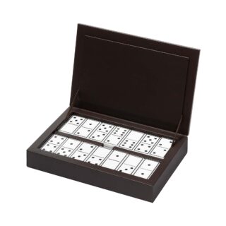 Riviere Eva Classic Leather Domino Set | Kneen & Co