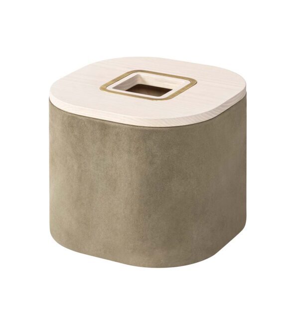 GB-Riviere-GPC-P-M-SQ-Dama-TissueHolder-RDN39Khaki-Ashwood-AntiqueBrass-CUTOUT01-1200x1200-100KB Riviere Dama Leather Tissue Holder | Kneen & Co