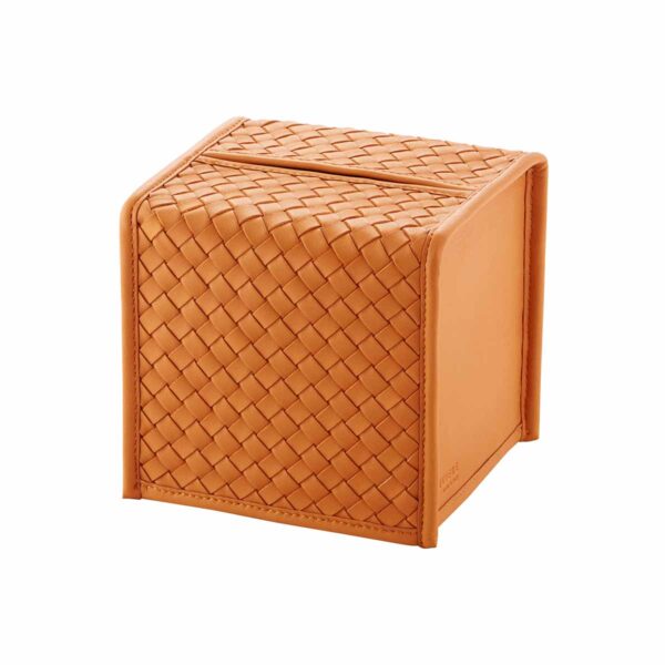 Riviere Elba Handwoven Leather Tissue Holder | Kneen & Co
