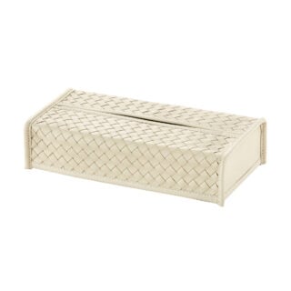 Riviere Elba Handwoven Leather Tissue Holder | Kneen & Co