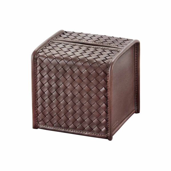 Riviere Elba Handwoven Leather Tissue Holder | Kneen & Co